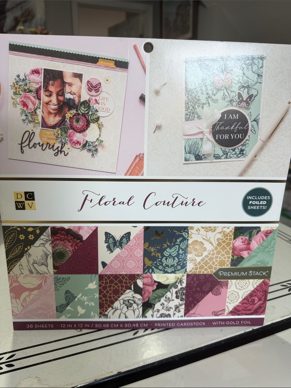 DCWV Floral Couture Premium Stack Paper Pad